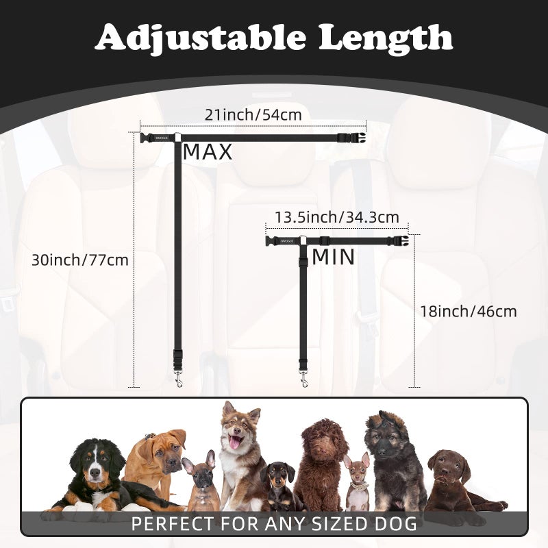BWOGUE Pet Dog Cat Seat Belts, Car Headrest Restraint Adjustable Safety Leads Vehicle Seatbelt Harness (1 Pack) - Image 4